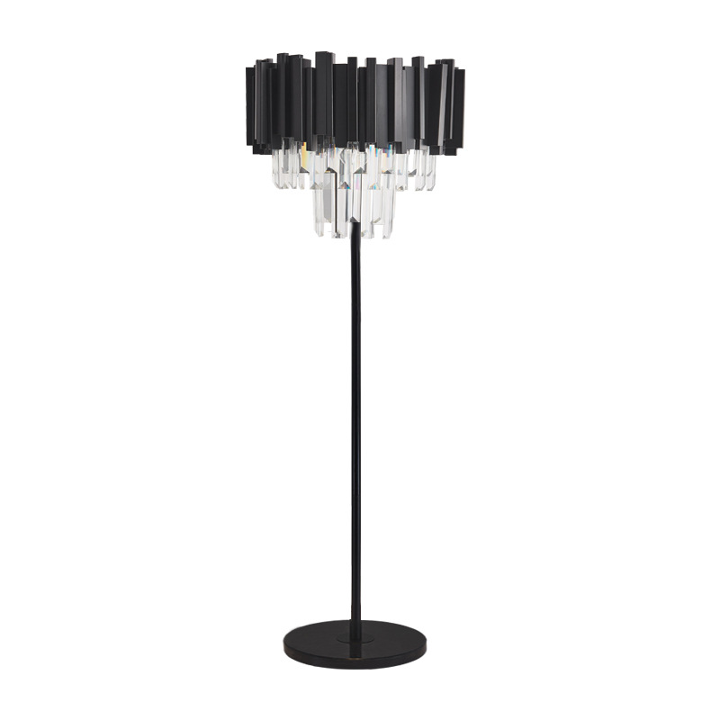 JF1010 black and crystal floor lamp